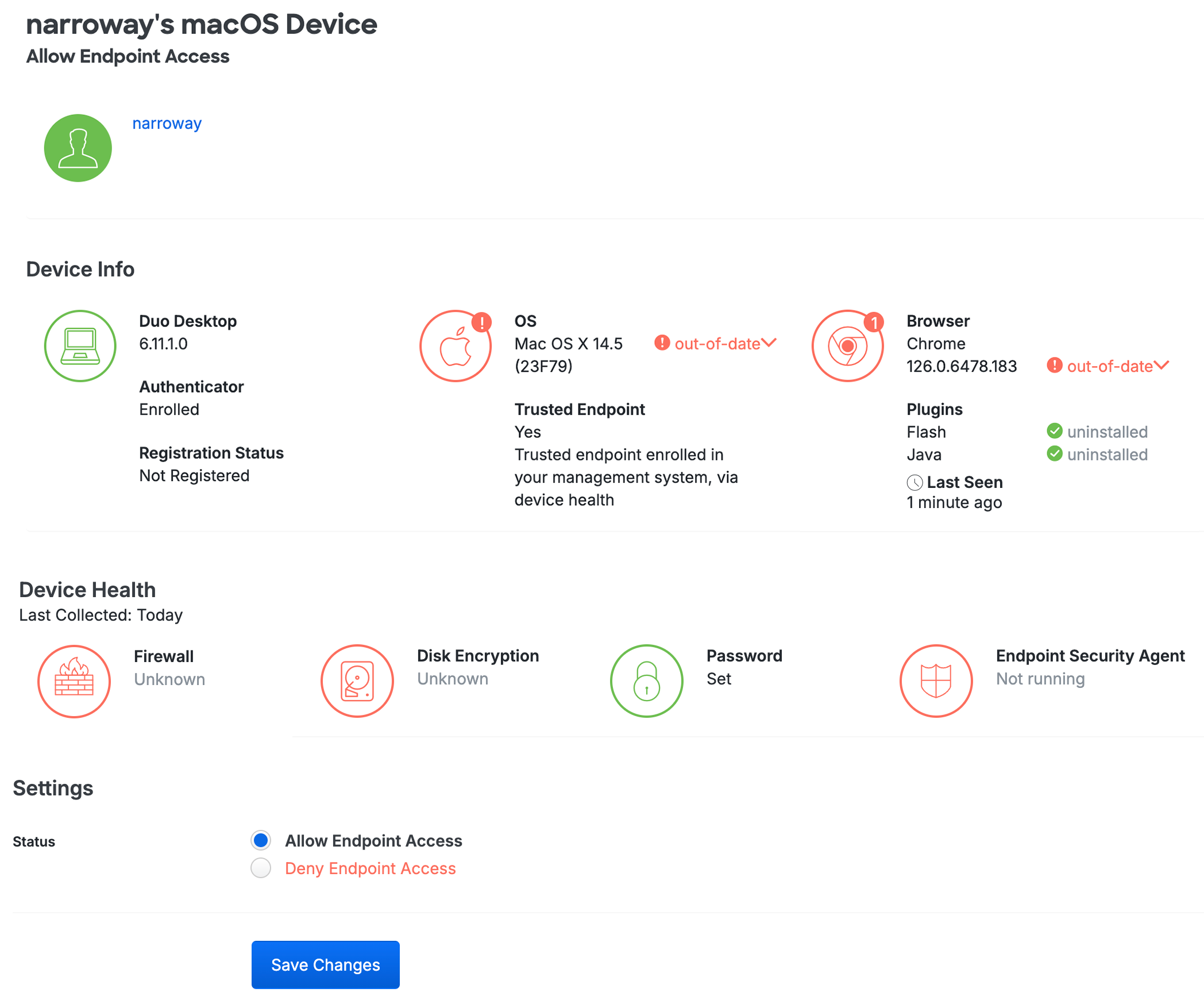 Endpoint Details With Alerts