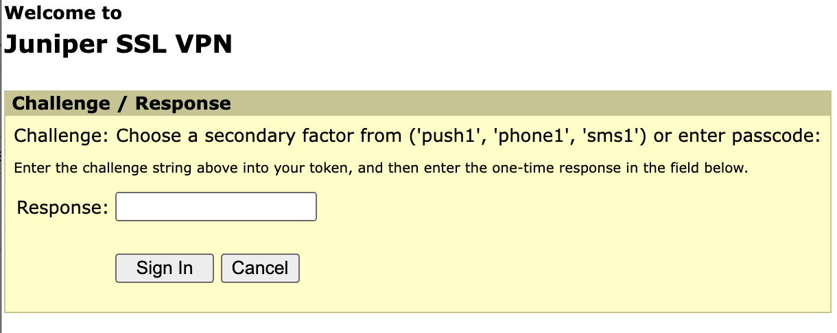 Juniper SSL VPN with Duo RADIUS Challenge