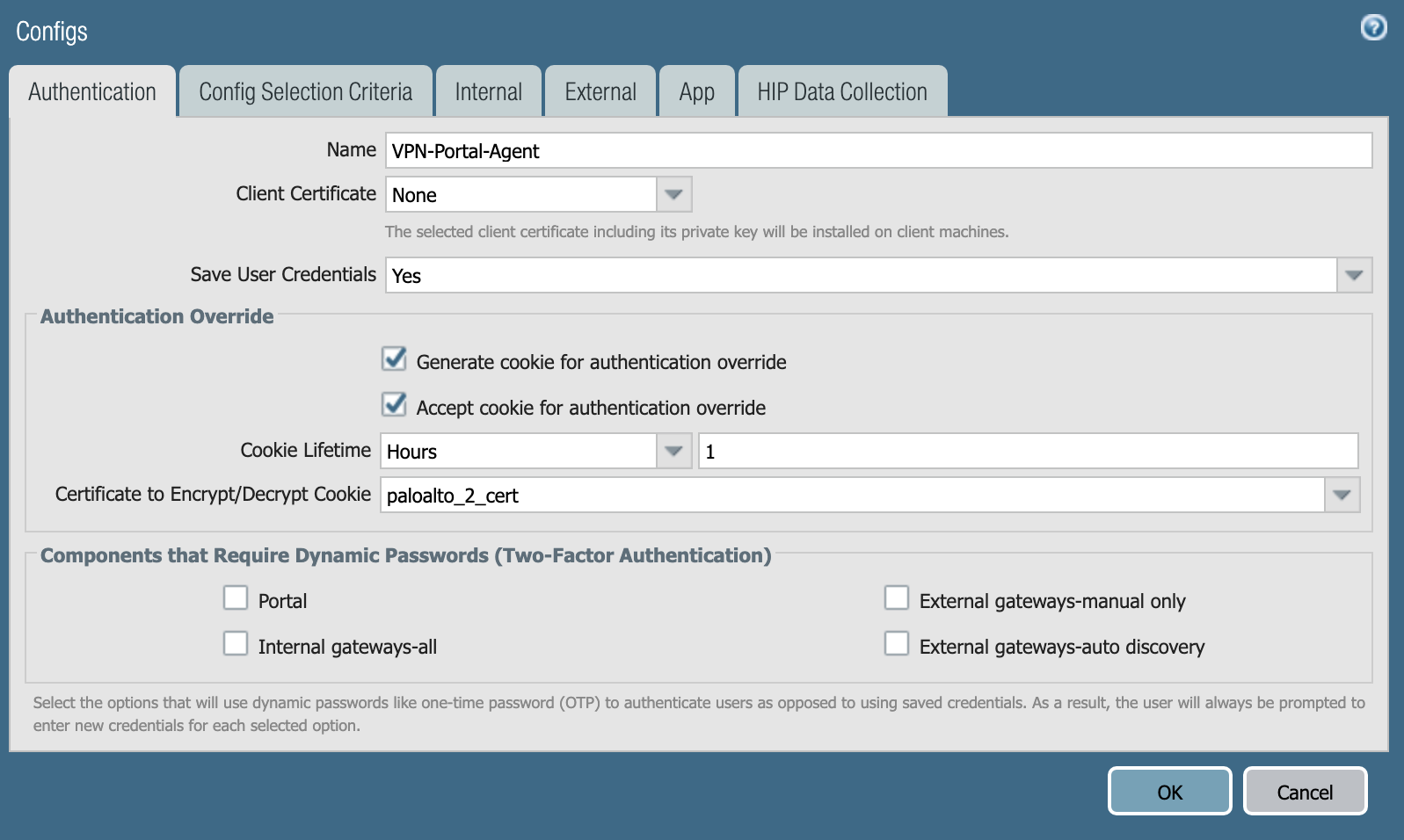 Palo Alto Networks Portal Configuration