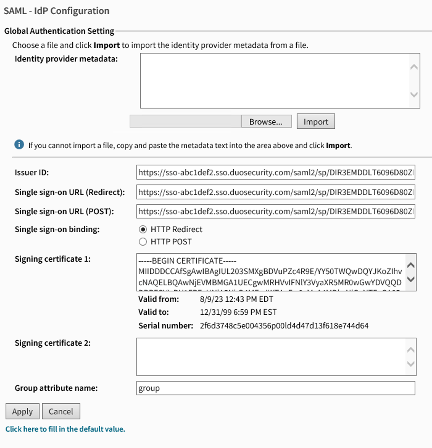 Absolute Secure Access IdP Configuration