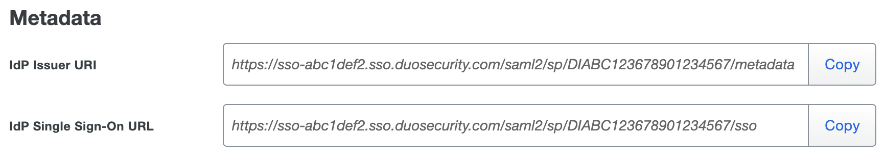 Duo Auvik Metadata URLs