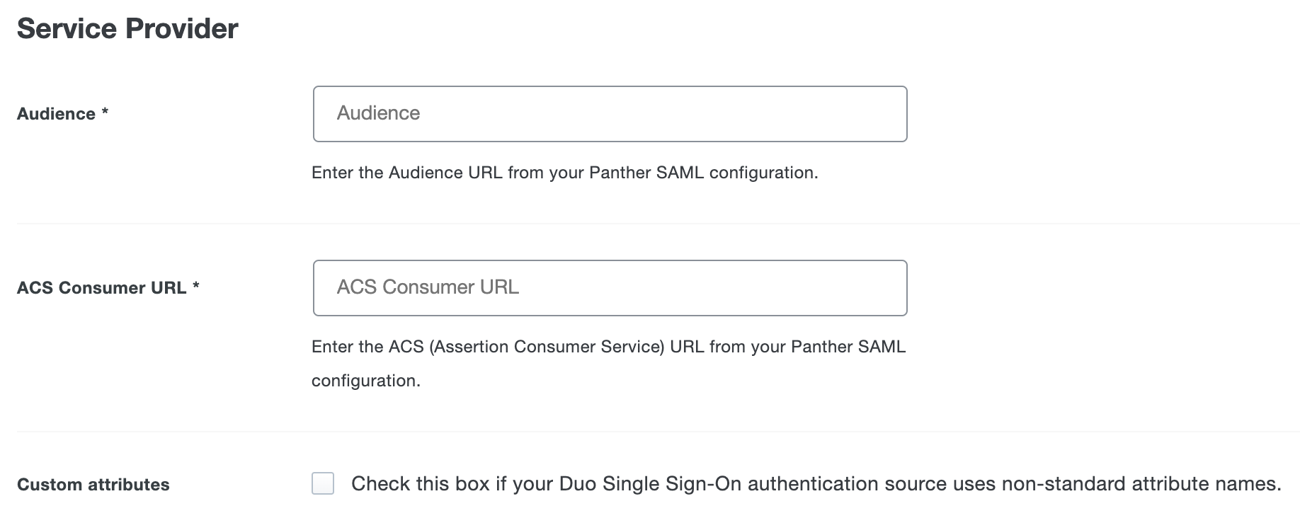 Duo Panther Custom Attributes Checkbox