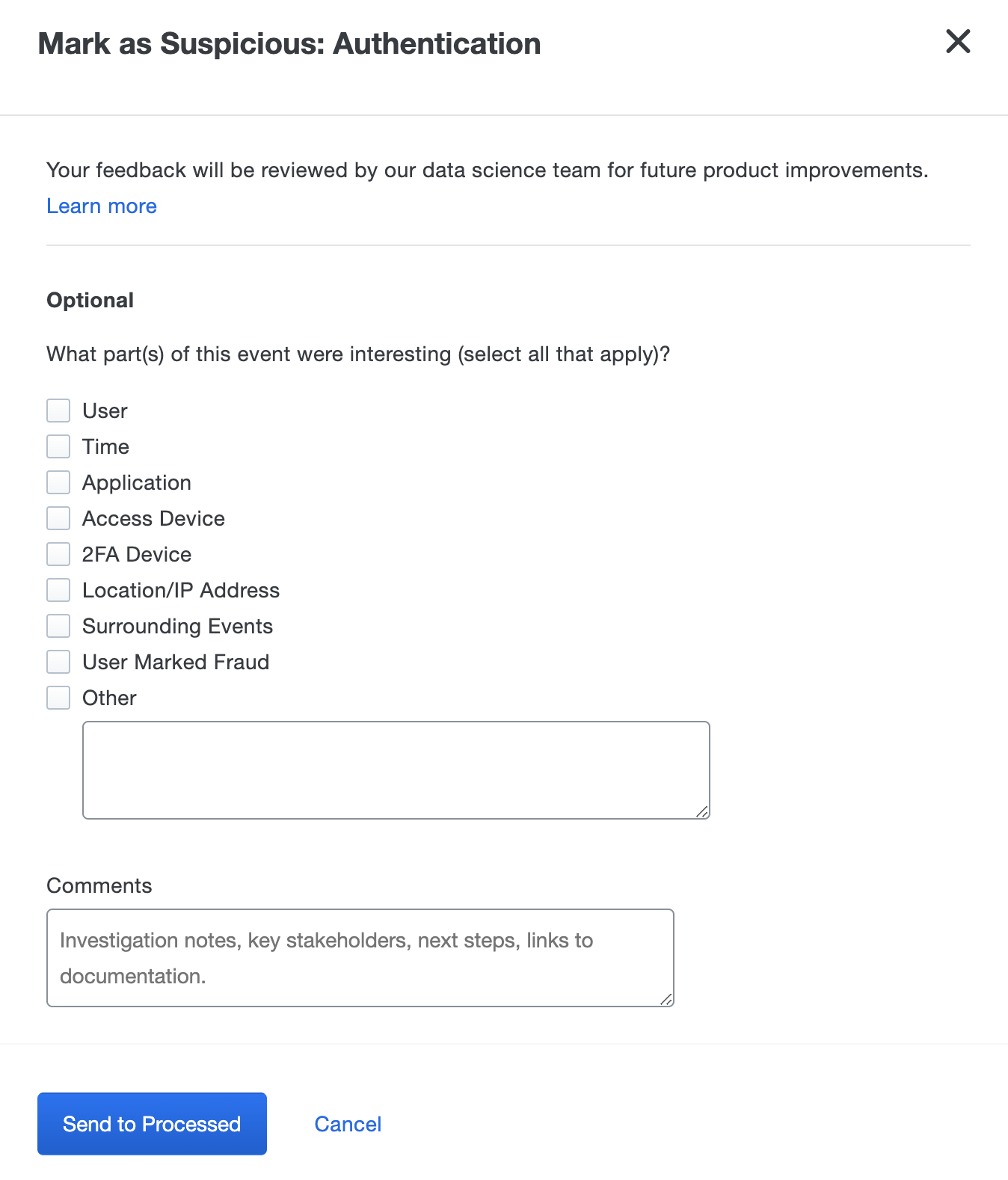 Triage Anomalous Event Form